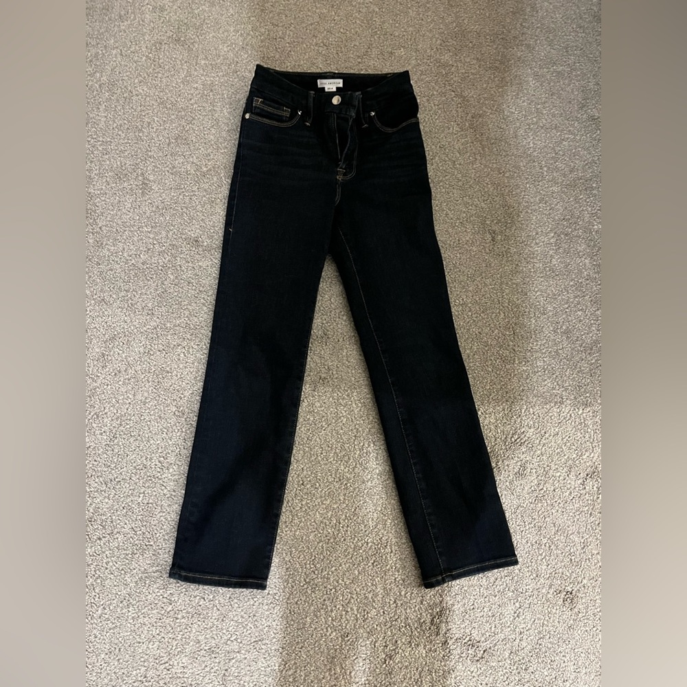 Good American Dark Wash Straight Leg Jeans